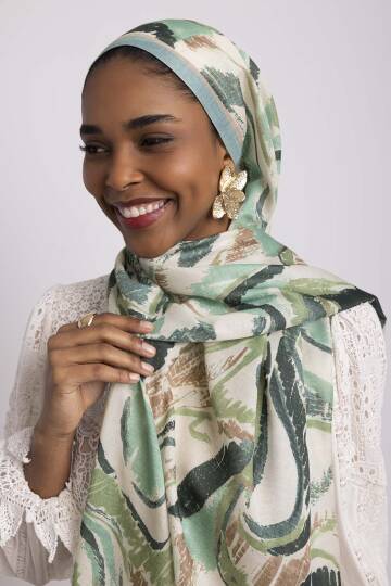 Devr-i Fırça Koleksiyonu - Serin Meneviş Tek Taraf Şal - 7