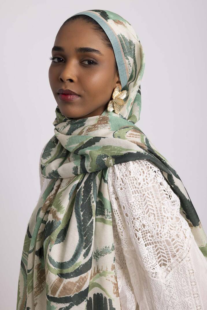 Devr-i Fırça Koleksiyonu - Serin Meneviş Tek Taraf Şal - 3