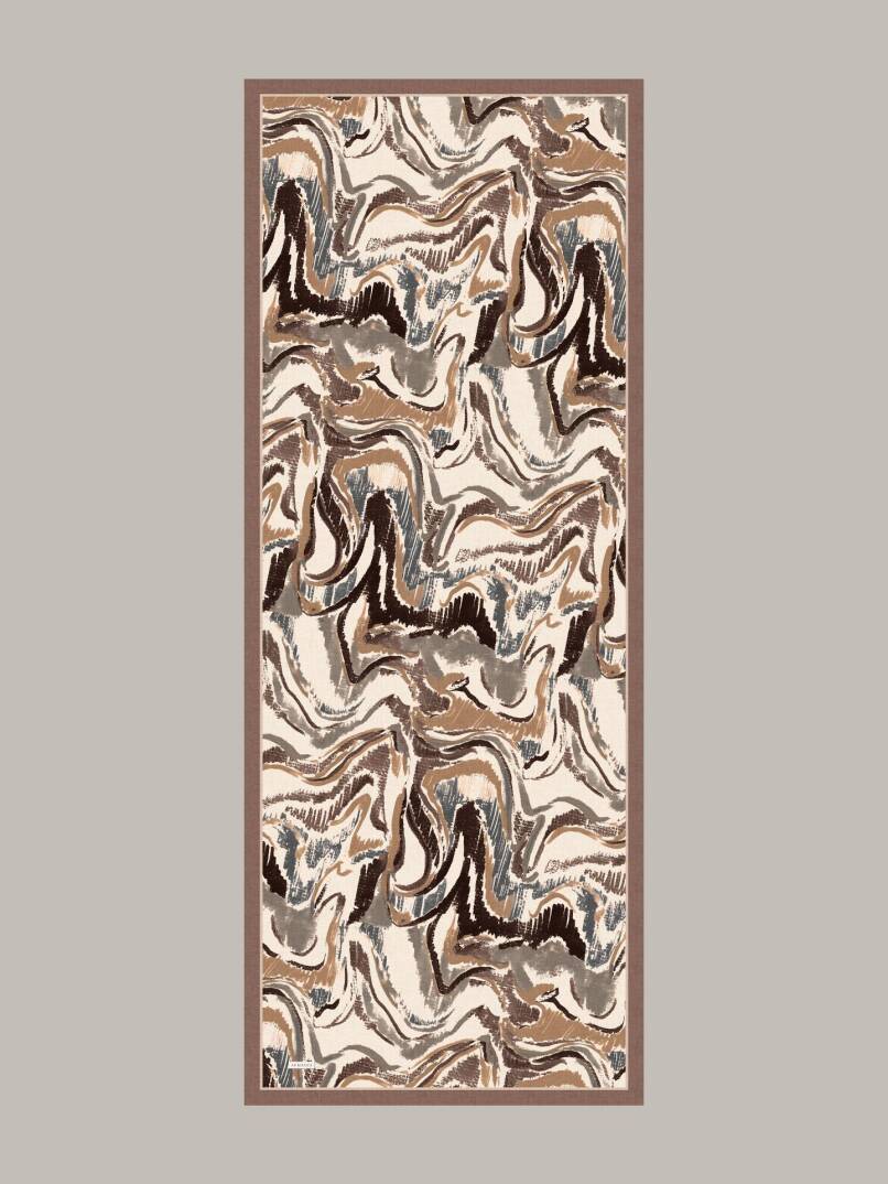 Devr-i Fırça Koleksiyonu - Toprak Şerit Tek Taraf Şal - 7