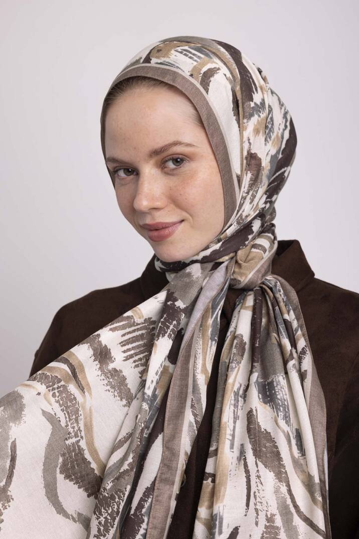 Devr-i Fırça Koleksiyonu - Toprak Şerit Tek Taraf Şal - 3