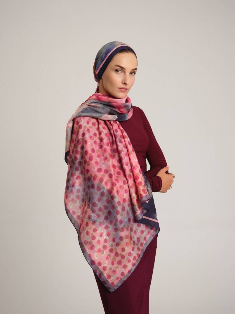 Fırça Hâlesi Koleksiyonu - Kızıl Fasıl Çift Taraf Şal - 1