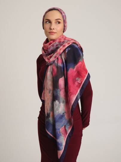Fırça Hâlesi Koleksiyonu - Kızıl Fasıl Çift Taraf Şal - 3