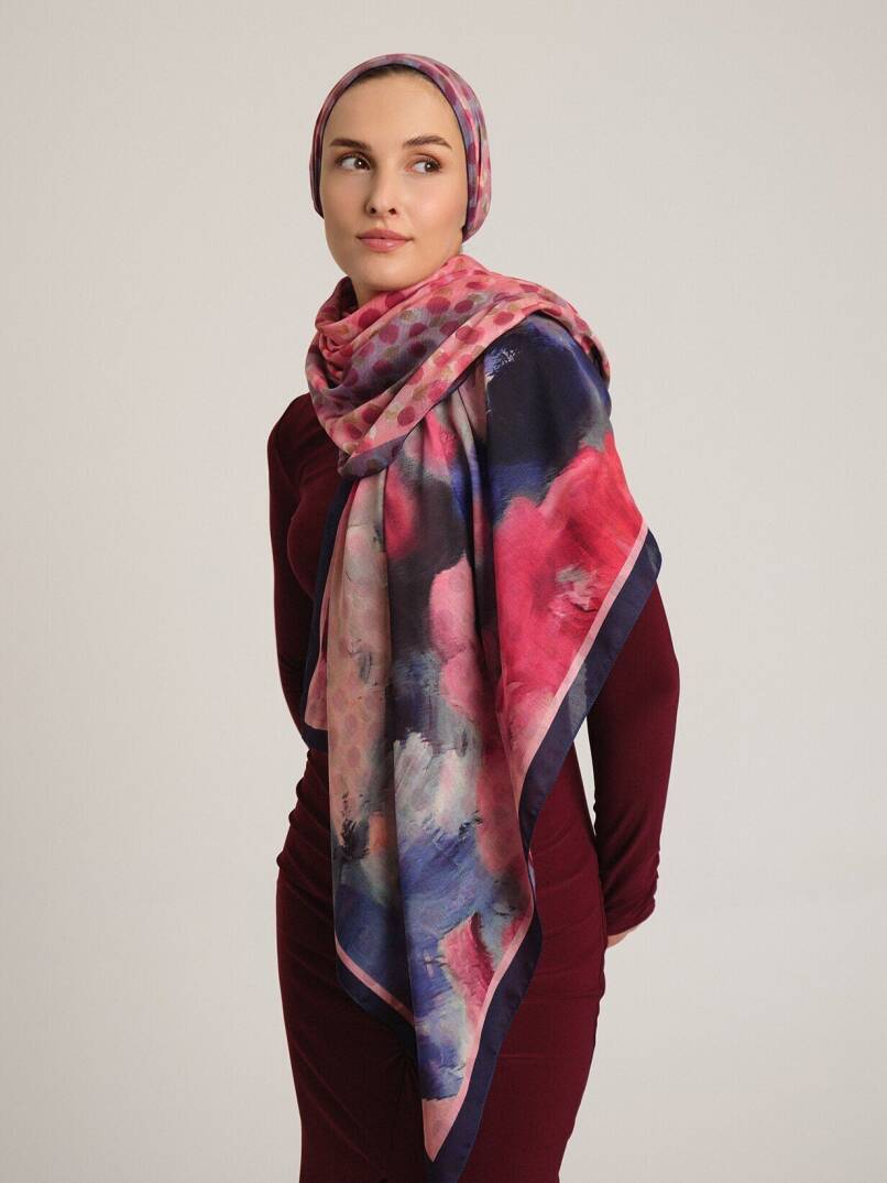 Fırça Hâlesi Koleksiyonu - Kızıl Fasıl Çift Taraf Şal - 3