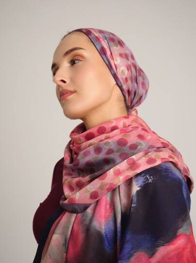 Fırça Hâlesi Koleksiyonu - Kızıl Fasıl Çift Taraf Şal - 4