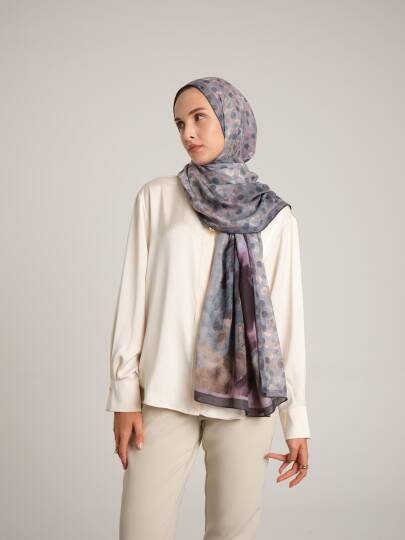 Fırça Hâlesi Koleksiyonu - Kömür Gülü Çift Taraf Şal