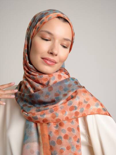 Fırça Hâlesi Koleksiyonu - Mercan Poyraz Çift Taraf Şal - 4