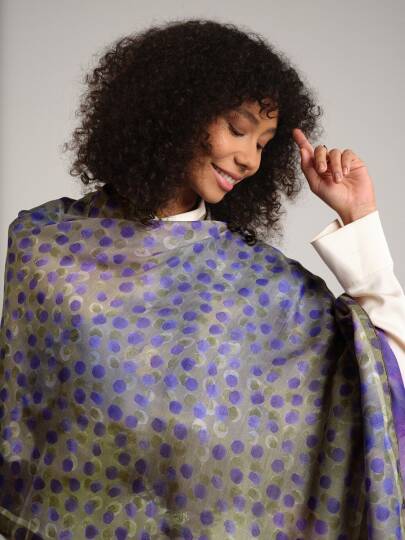 Fırça Hâlesi Koleksiyonu - Sükûn Moru Çift Taraf Şal - 4