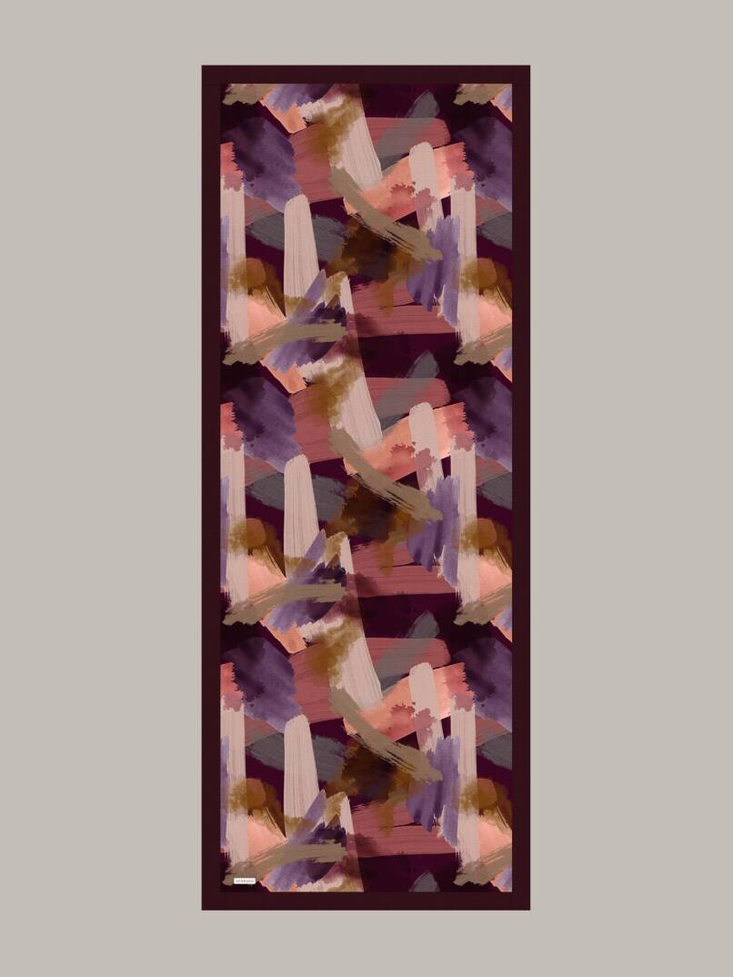 Fırça Koleksiyonu - Mürdüm Tek Taraf Şal - 1