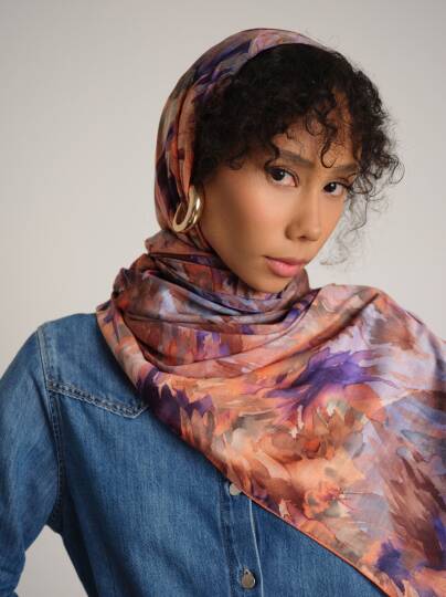 Gülce Koleksiyonu - Leylak Kıvılcımı Çift Taraf Şal - 4