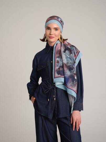 Hâle Koleksiyonu - Safir Tek Taraf Şal