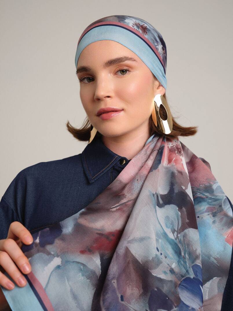 Hâle Koleksiyonu - Safir Tek Taraf Şal - 2