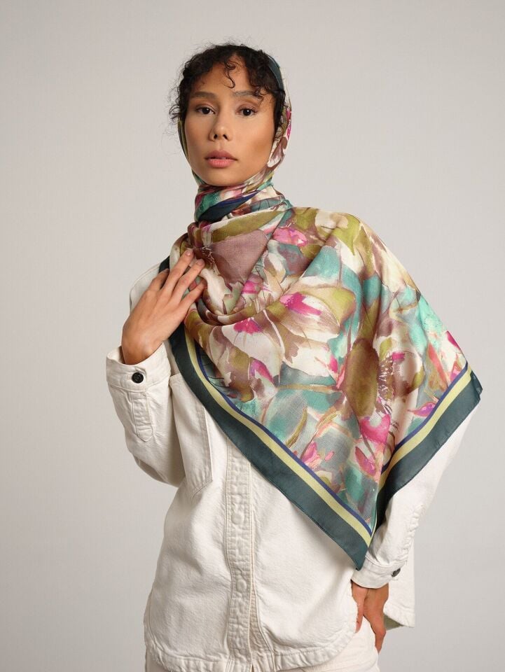 Kökbahar Koleksiyonu Zeytin Filizi Şal