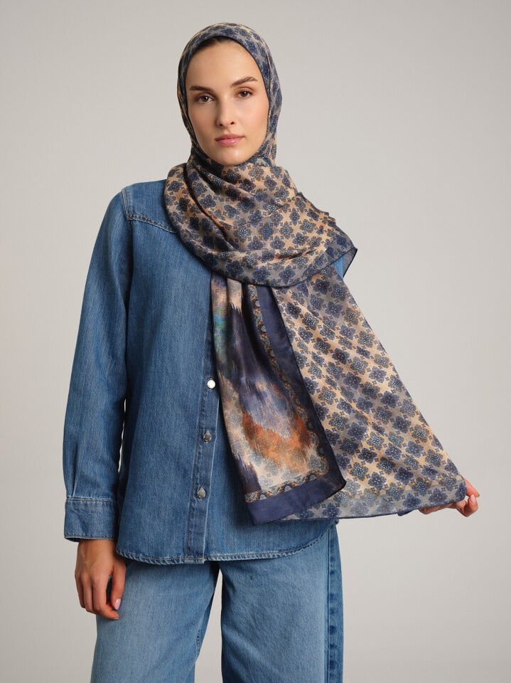Suyolu Koleksiyonu Mavi Geçit Şal