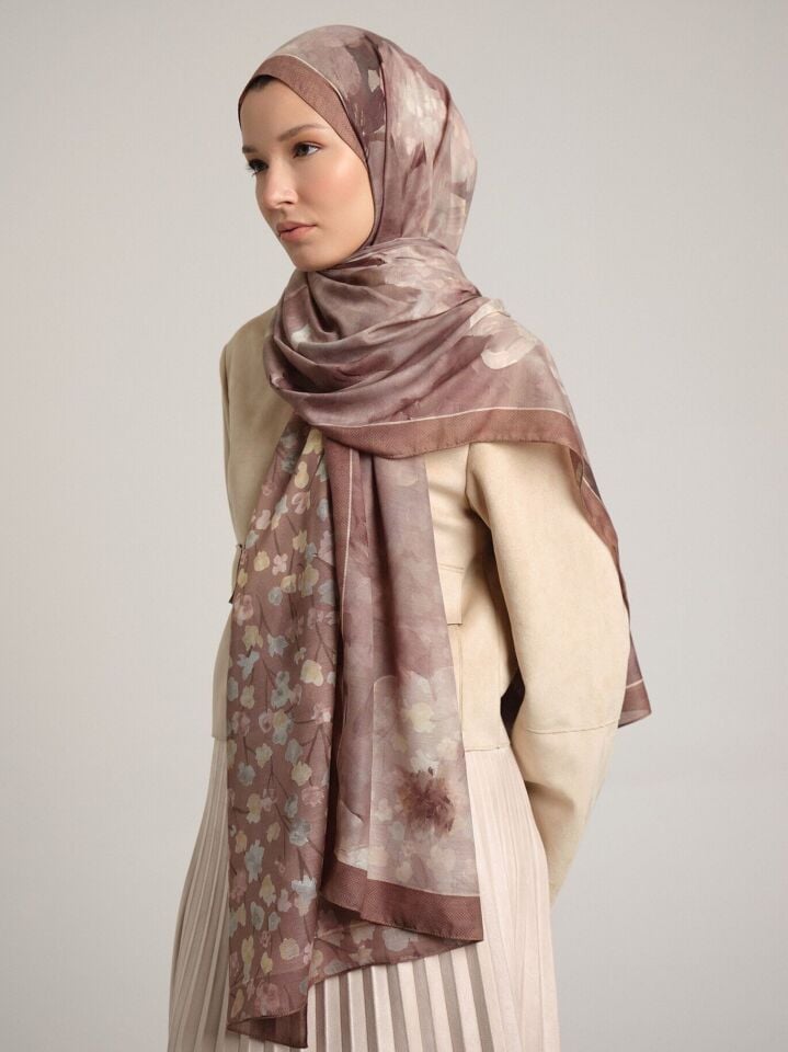 Şakayık Koleksiyonu Pudra Şal