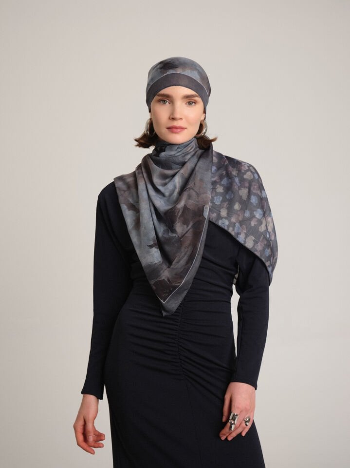 Şakayık Koleksiyonu Kömür Şal