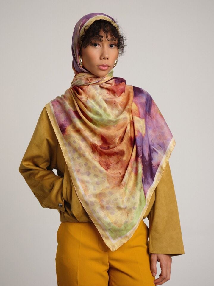 Fırça Hâlesi Koleksiyonu Leylak Şafak Şal