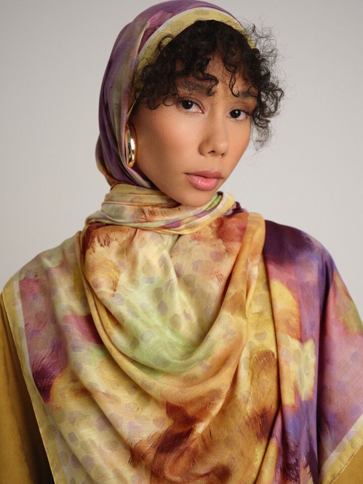 Fırça Hâlesi Koleksiyonu Leylak Şafak Şal