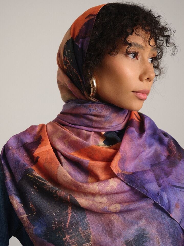 Gülce Koleksiyonu Leylak Kıvılcımı Şal