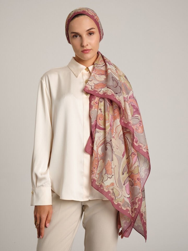 Mihrimah Koleksiyonu Leylak Cumba Şal