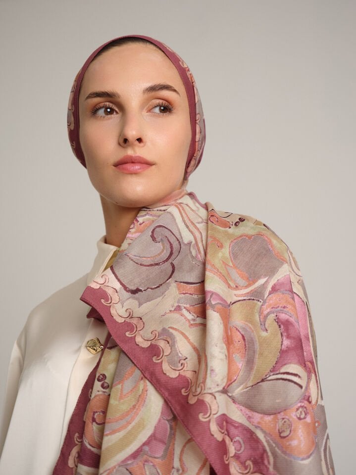 Mihrimah Koleksiyonu Leylak Cumba Şal