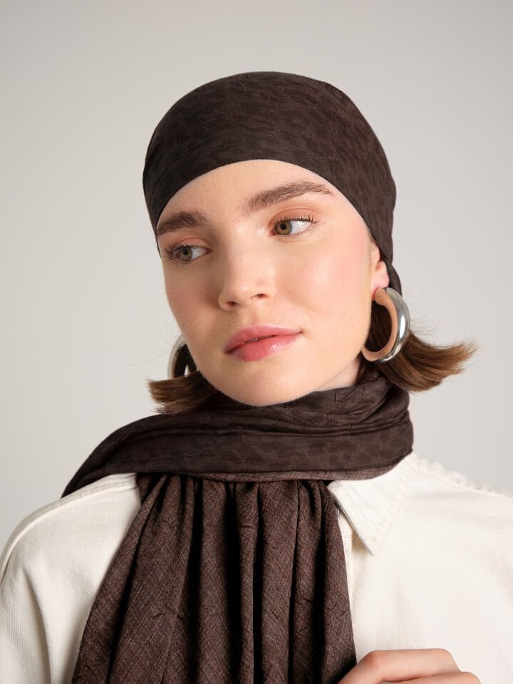 Barçın Koleksiyonu Kahve Kına Şal