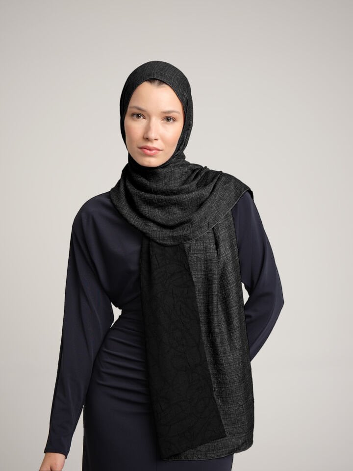 Şebnem Hattı Koleksiyonu Antrasit Hattat Şal