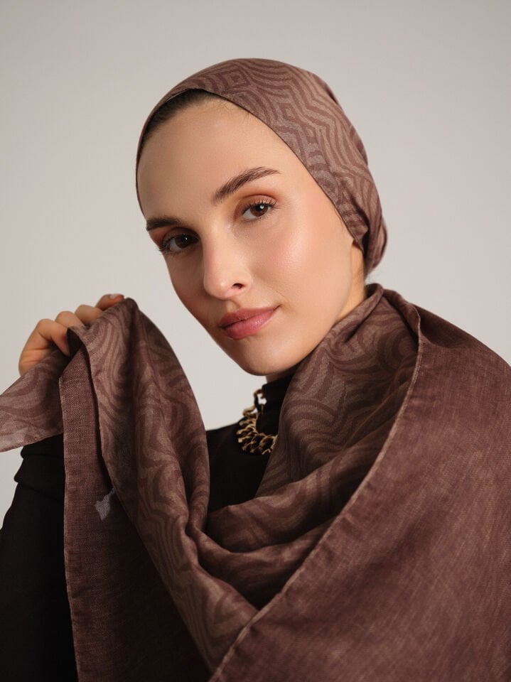 Şiraze Koleksiyonu Gül Kurusu Gri Şal