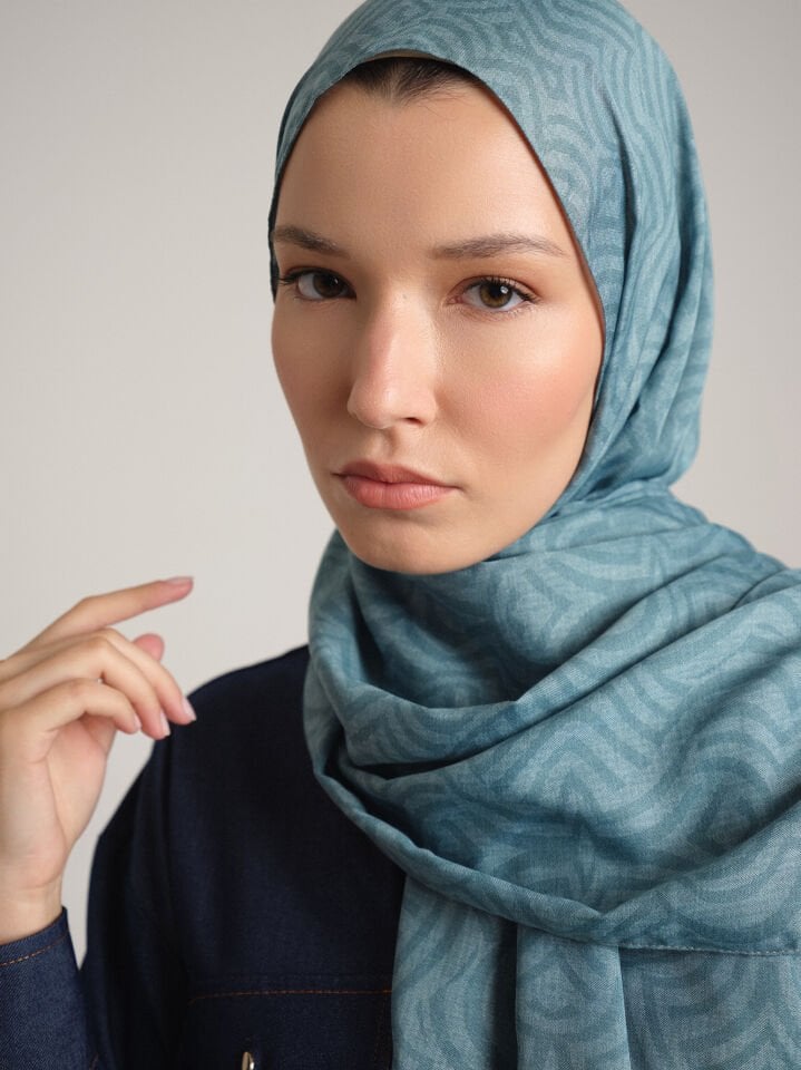 Şiraze Koleksiyonu Buz Mavisi Şal
