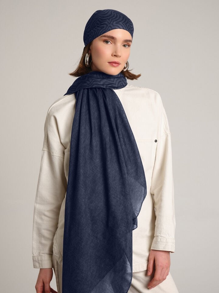 Şiraze Koleksiyonu Dumanlı Mavi Şal