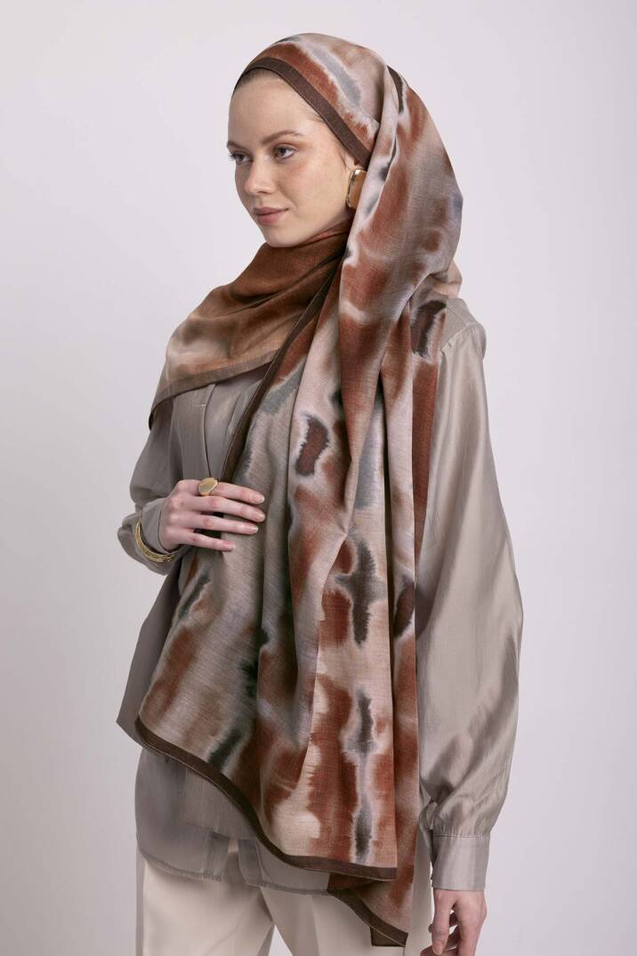 Kadim Hatlar Kolleksiyonu - Kiremit Çift Taraf Şal - 3