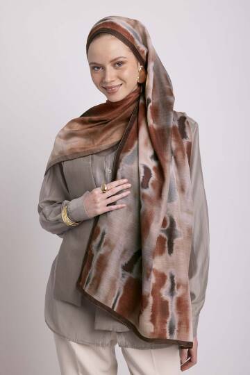 Kadim Hatlar Kolleksiyonu - Kiremit Çift Taraf Şal - 5