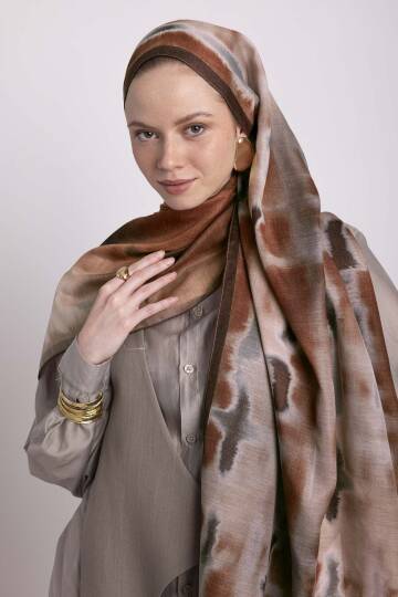 Kadim Hatlar Kolleksiyonu - Kiremit Çift Taraf Şal - 2