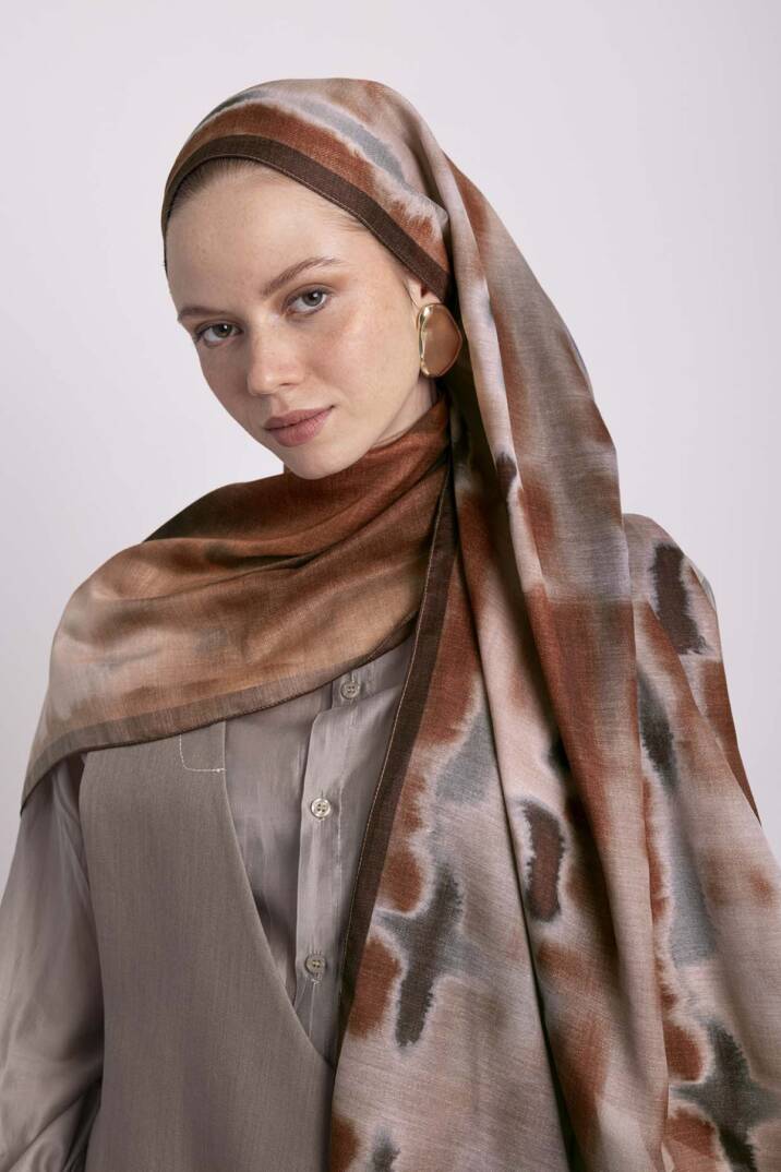 Kadim Hatlar Kolleksiyonu - Kiremit Çift Taraf Şal - 1