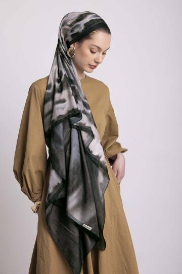 Kadim Hatlar Kolleksiyonu - Kömür Çift Taraf Şal - 3