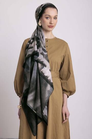 Kadim Hatlar Kolleksiyonu - Kömür Çift Taraf Şal - 4