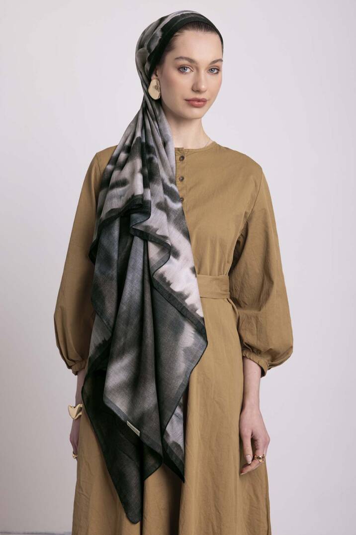 Kadim Hatlar Kolleksiyonu - Kömür Çift Taraf Şal - 4