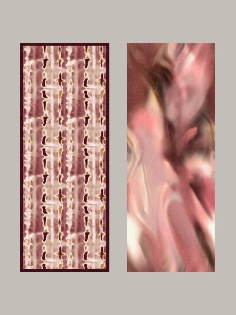 Kadim Hatlar Kolleksiyonu - Mürdüm Çift Taraf Şal - 3