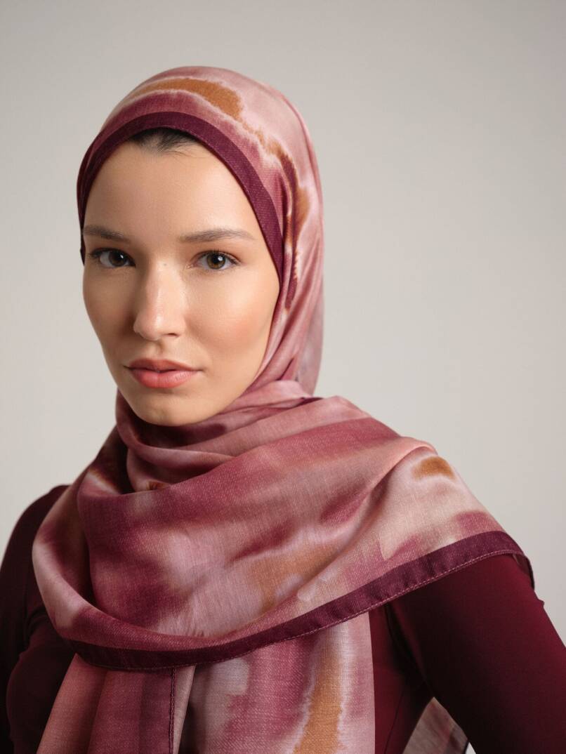 Kadim Hatlar Kolleksiyonu - Mürdüm Çift Taraf Şal - 5