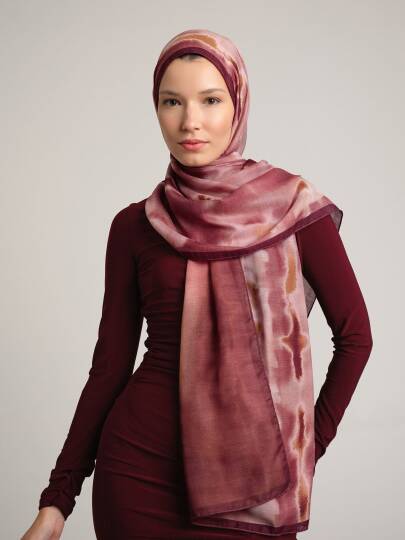 Kadim Hatlar Kolleksiyonu - Mürdüm Çift Taraf Şal - 6