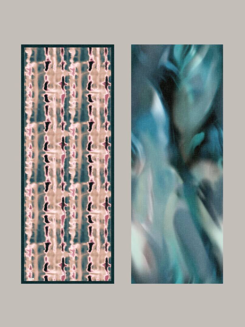 Kadim Hatlar Kolleksiyonu - Zümrüt Çift Taraf Şal - 1