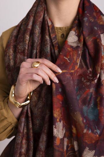 Kardelen Koleksiyonu - Kehribar Sıcağı  Çift Taraf Şal - 2