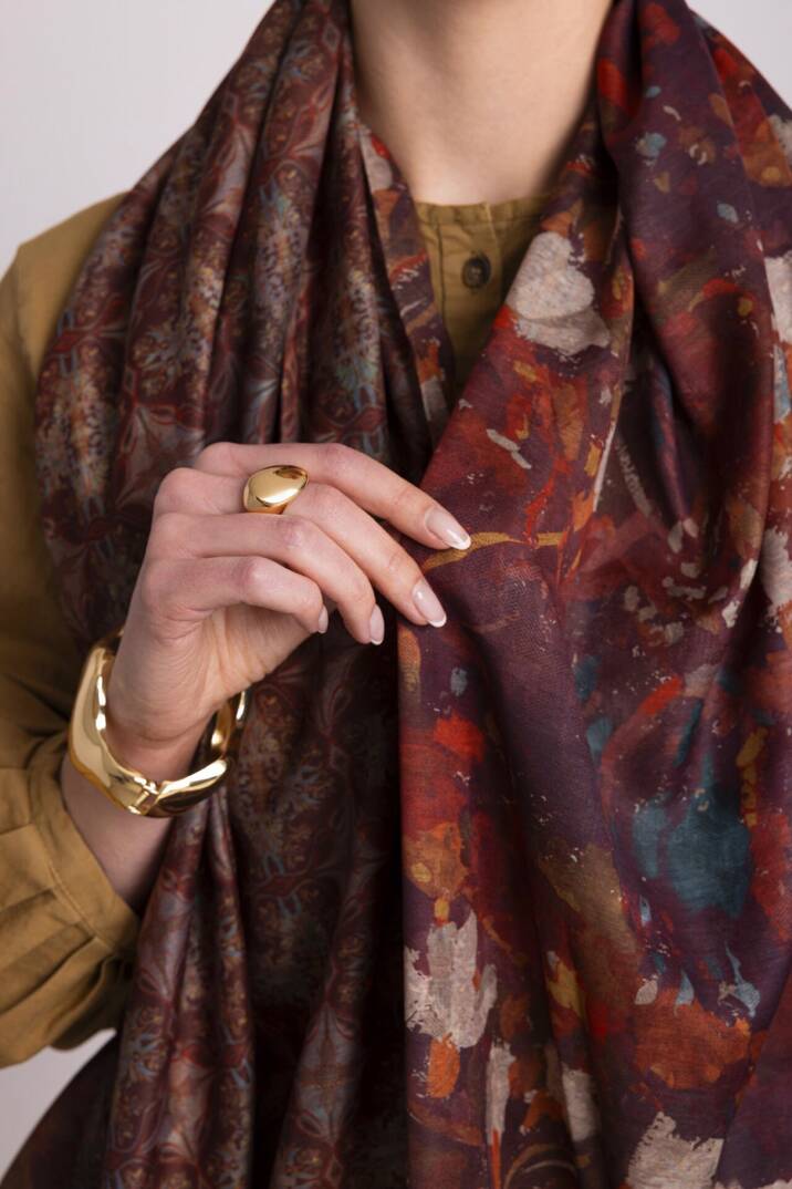 Kardelen Koleksiyonu - Kehribar Sıcağı  Çift Taraf Şal - 2