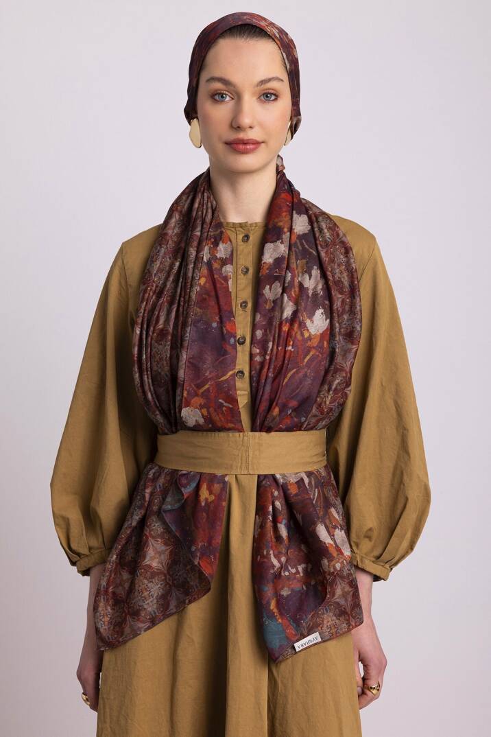 Kardelen Koleksiyonu - Kehribar Sıcağı  Çift Taraf Şal - 3