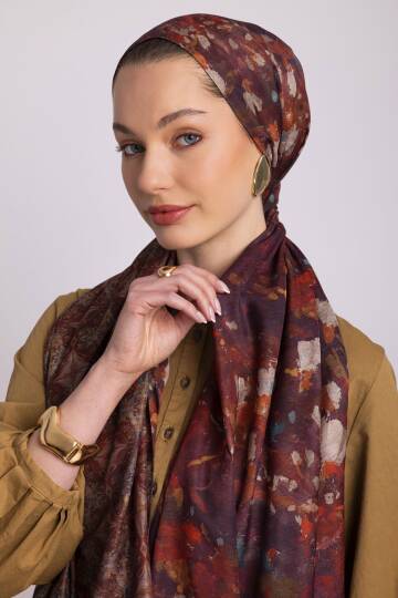 Kardelen Koleksiyonu - Kehribar Sıcağı  Çift Taraf Şal - 5