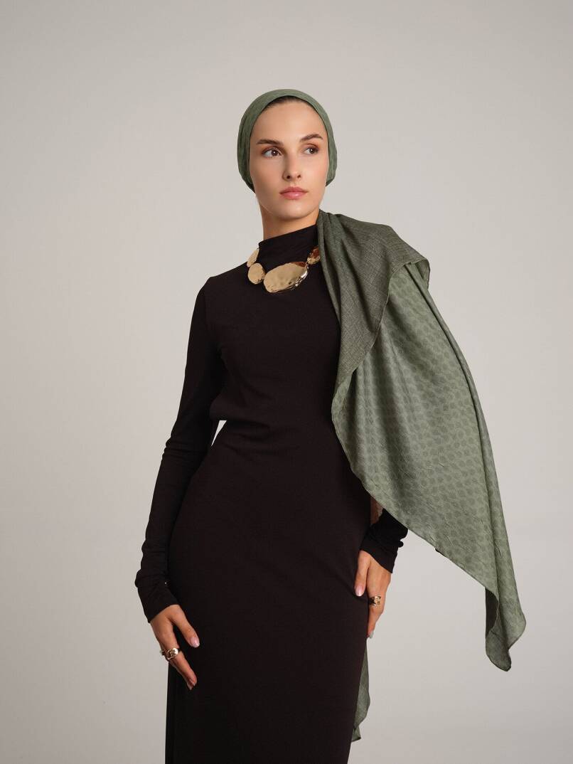 Katre-i Zerâfet Koleksiyonu - Fıstık Yeşili Nefes Çift Taraf Şal - 1