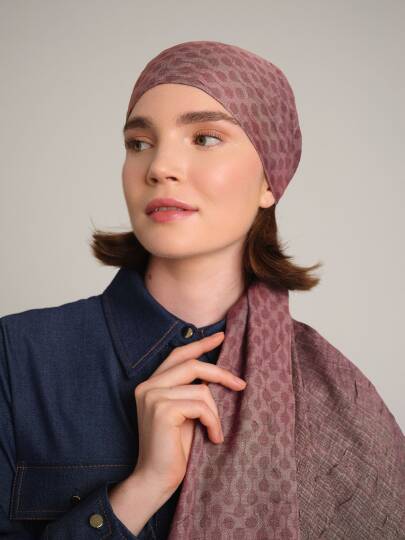 Katre-i Zerâfet Koleksiyonu - Gül Kurusu Çift Taraf Şal