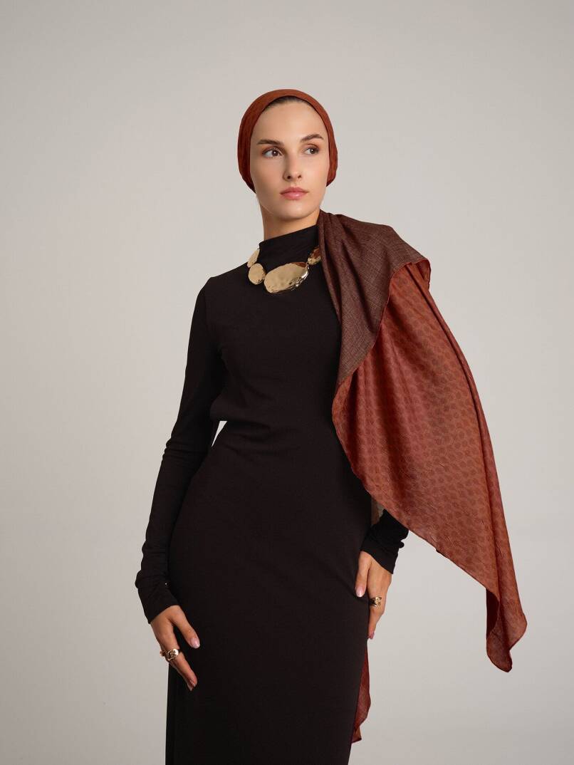 Katre-i Zerâfet Koleksiyonu - Kızıl Ritim Çift Taraf Şal - 1