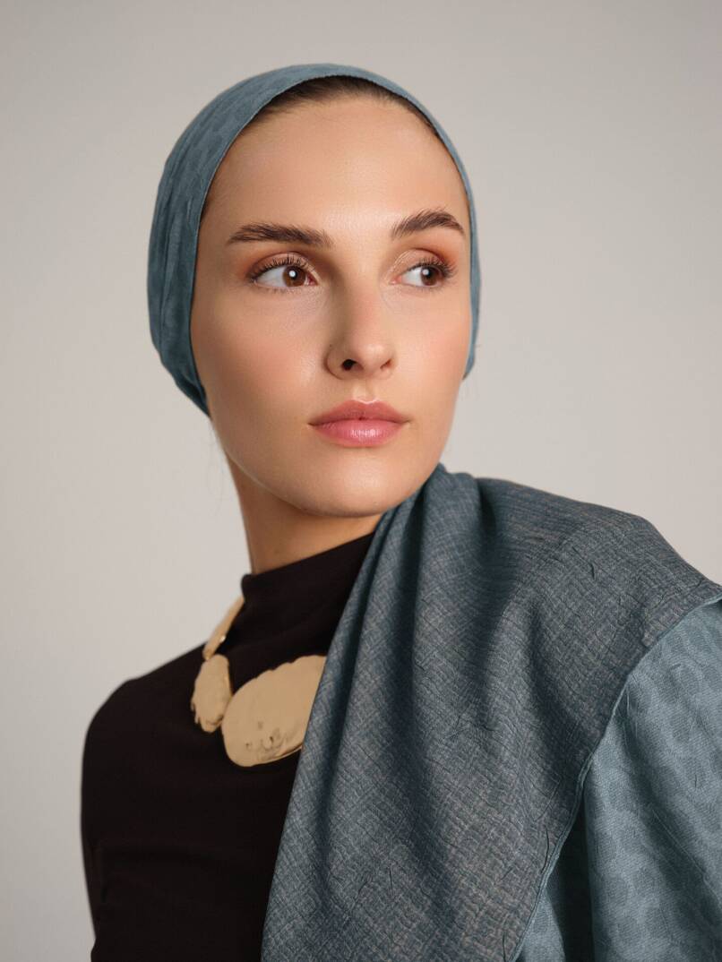 Katre-i Zerâfet Koleksiyonu - Revzen Mavisi Çift Taraf Şal - 1