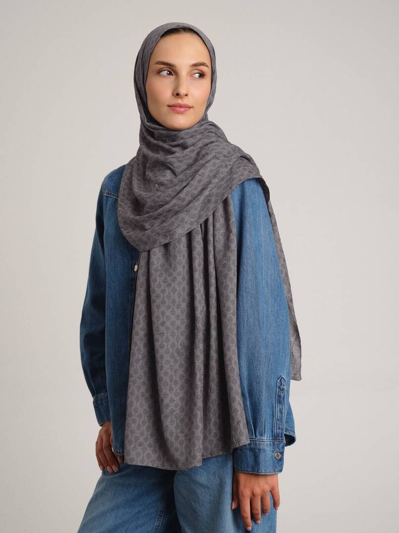 Katre-i Zerâfet Koleksiyonu - Sisli Kurşun Çift Taraf Şal - 3