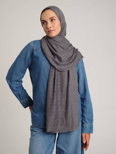 Katre-i Zerâfet Koleksiyonu - Sisli Kurşun Çift Taraf Şal - 4
